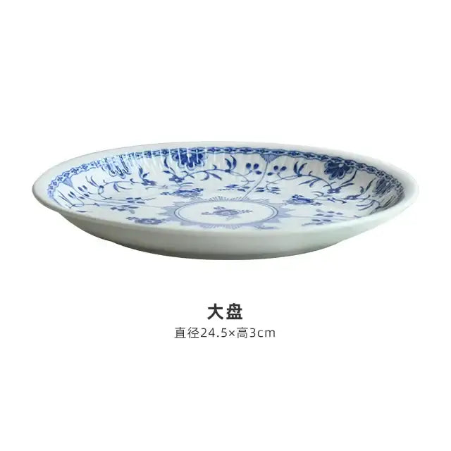 Floral blue & white ceramic dining set for dining room
