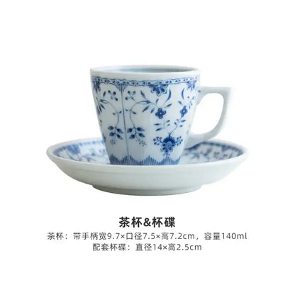 Floral blue & white ceramic dining set for dining room