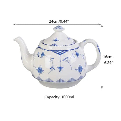 Floral blue & white ceramic dinner plate – dining room porcelain dinnerware