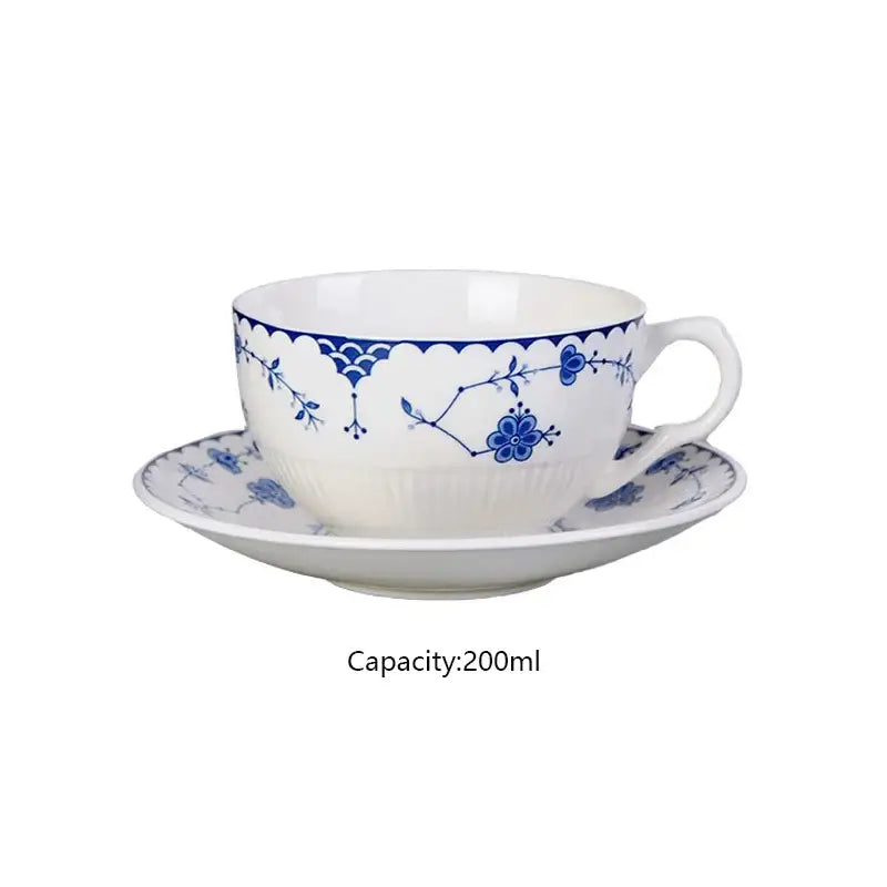 Floral blue & white ceramic dinner plate – dining room porcelain dinnerware
