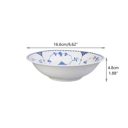 Floral blue & white ceramic dinner plate – dining room porcelain dinnerware