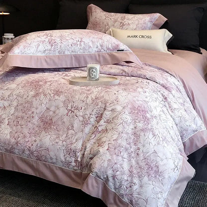 Floral blue & white egyptian cotton bedding sets – bedroom linens