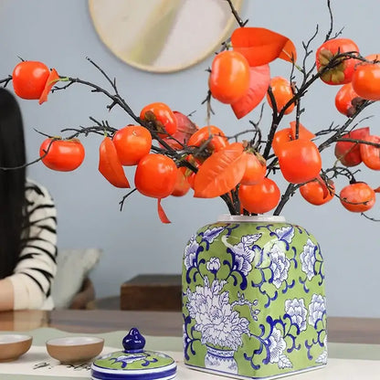 Floral blue white porcelain general jar living room decor