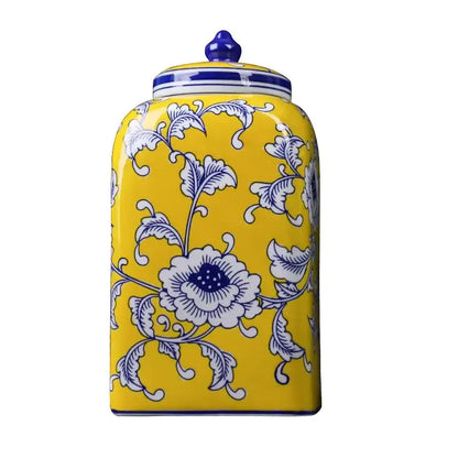 Floral blue white porcelain general jar living room decor