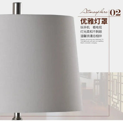 Floral blue & white porcelain table lamp bedroom ceramic light