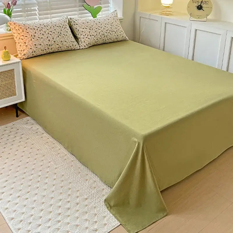 Floral cream and peach double layer cotton quilt cover set bedroom