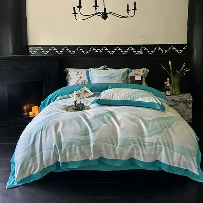 Floral cream & caramel egyptian cotton bedding set bedroom duvet cover