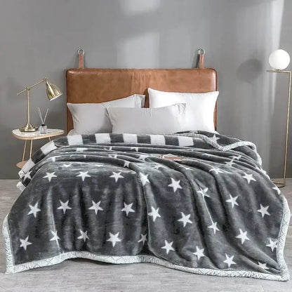 Floral gray & yellow cozy flocked raschel blanket bedroom bedding