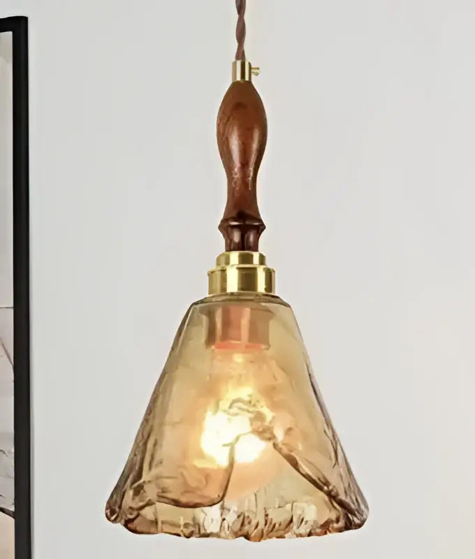 Floral green glass pendant lights for living room in golden brass