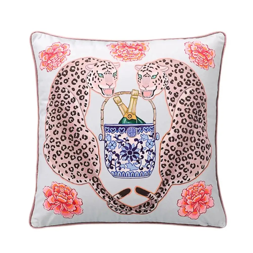 Floral green handmade lumbar pillow case bedroom dog decor
