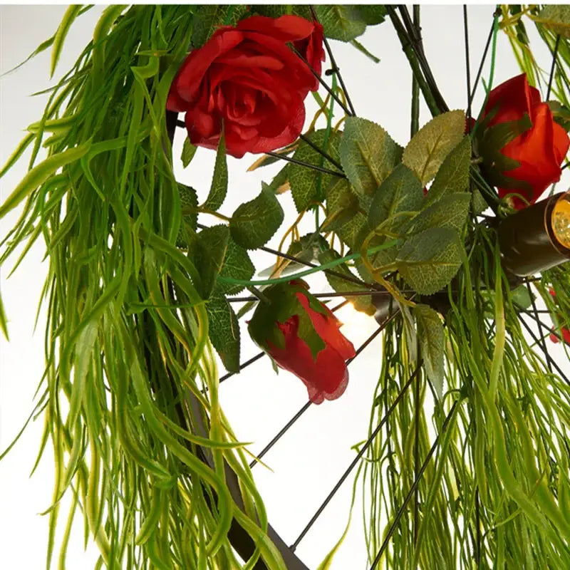 Floral green plant lighting chandelier for dining room