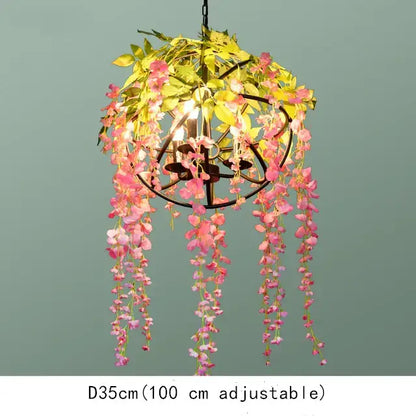 Floral green plant lighting chandelier for dining room