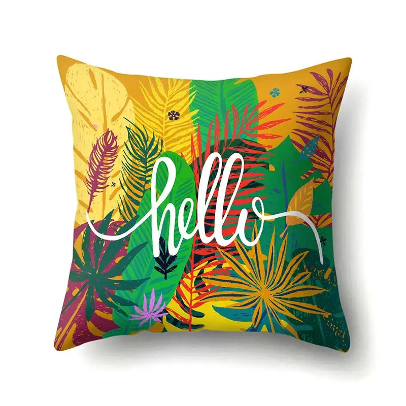 Floral green tropical leaves pillow cover bedroom seasonal decor