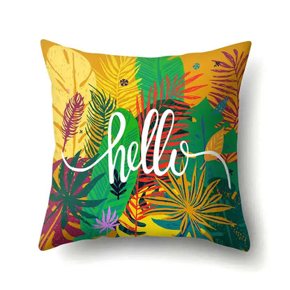 Floral green tropical leaves pillow cover bedroom seasonal decor