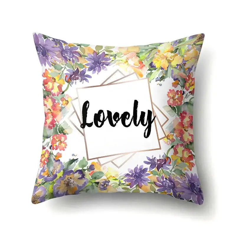 Floral green tropical leaves pillow cover bedroom seasonal decor