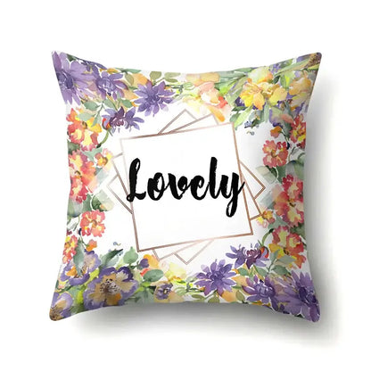 Floral green tropical leaves pillow cover bedroom seasonal decor