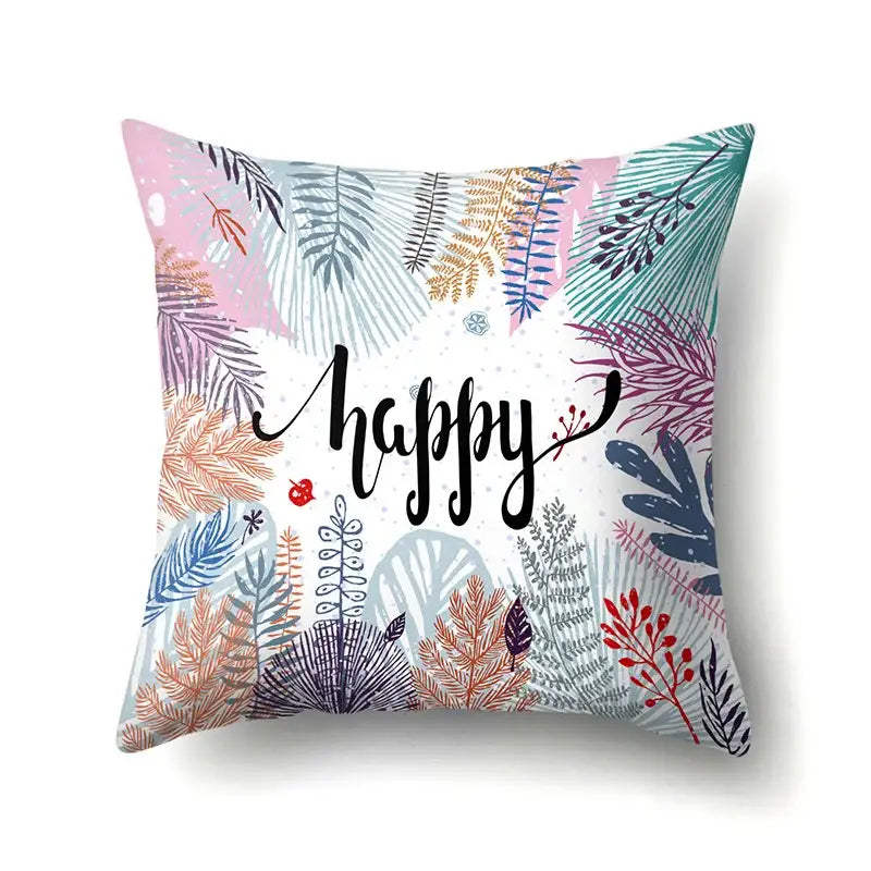 Floral green tropical leaves pillow cover bedroom seasonal decor