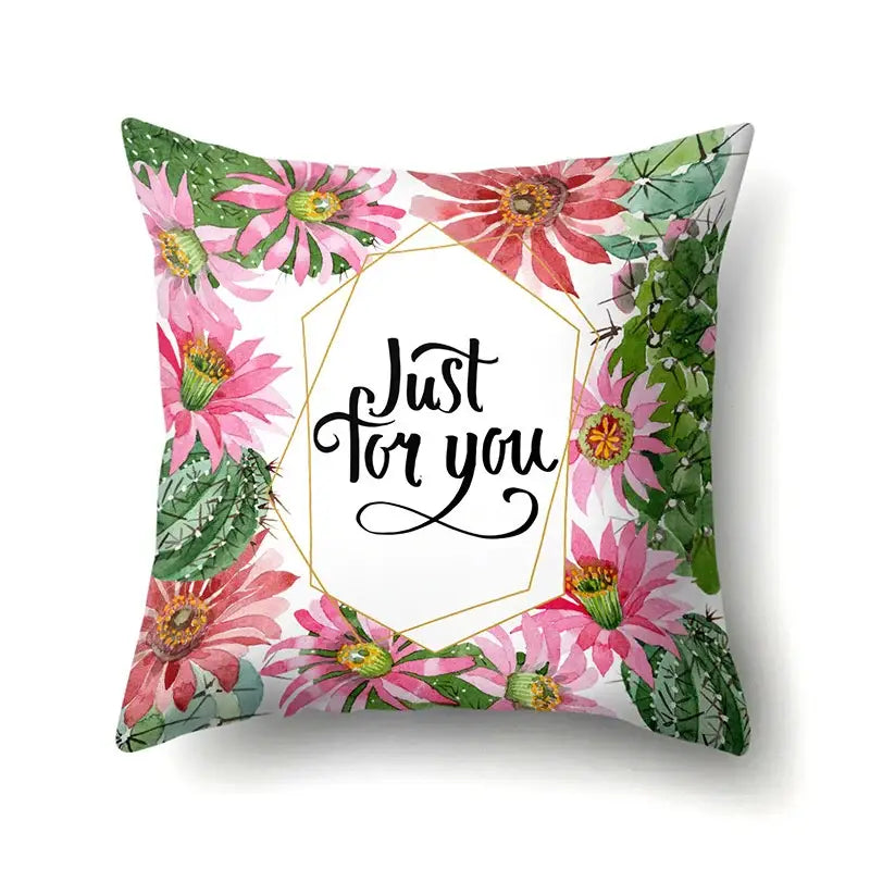 Floral green tropical leaves pillow cover bedroom seasonal decor
