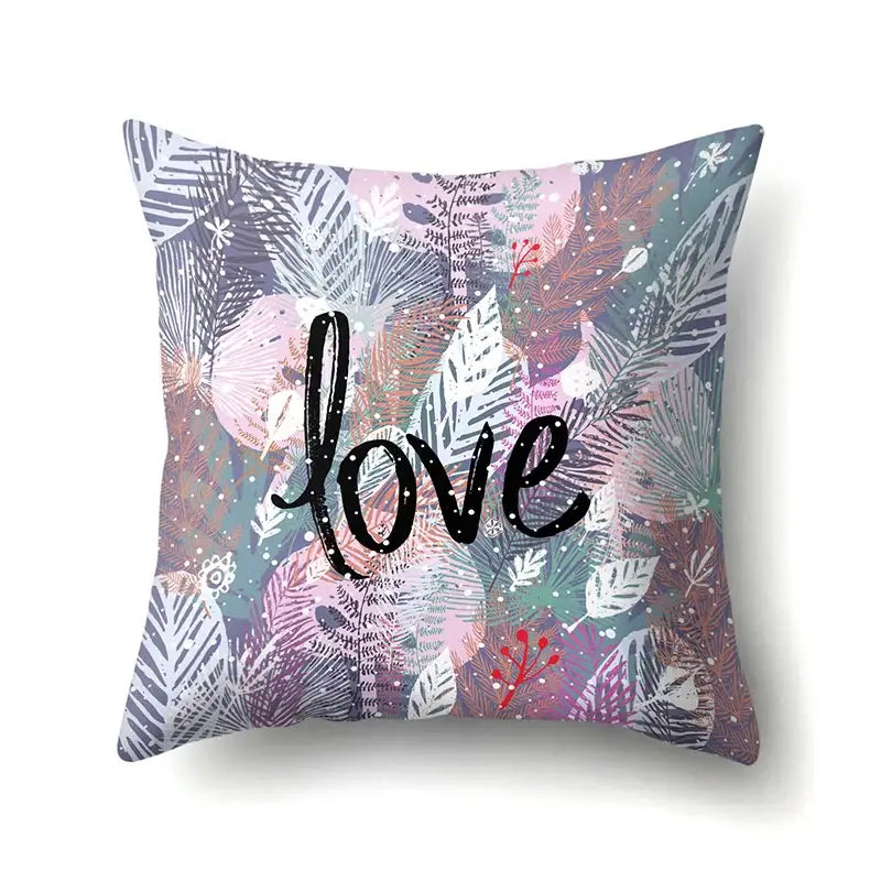 Floral green tropical leaves pillow cover bedroom seasonal decor