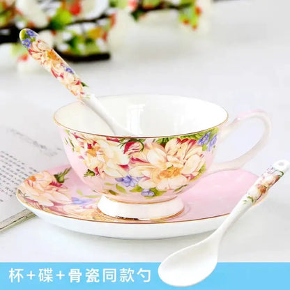 Floral light blue bone china tea set dining room pitcher