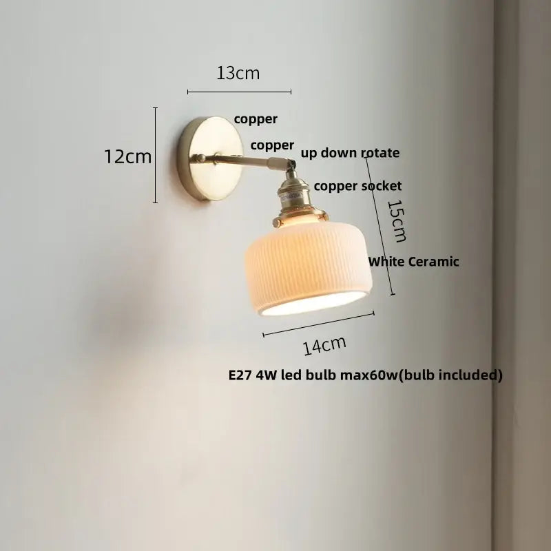 Floral light blue glass wall light fixture bedroom gold pull chain