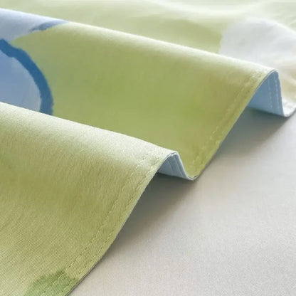 Floral mint green cotton duvet cover bedroom bedding set