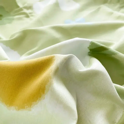 Floral mint green cotton duvet cover bedroom bedding set
