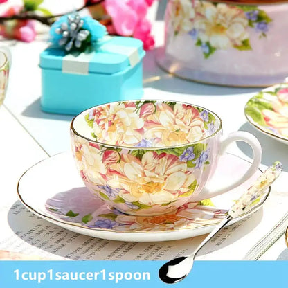 Floral pastel porcelain tea set – dining room afternoon tea cup