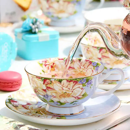 Floral pastel porcelain tea set – dining room afternoon tea cup