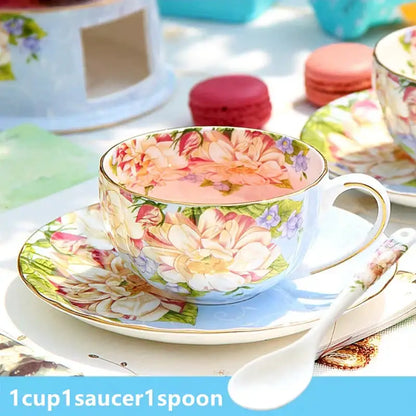 Floral pastel porcelain tea set – dining room afternoon tea cup