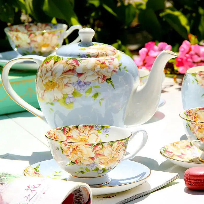 Floral pastel porcelain tea set – dining room afternoon tea cup