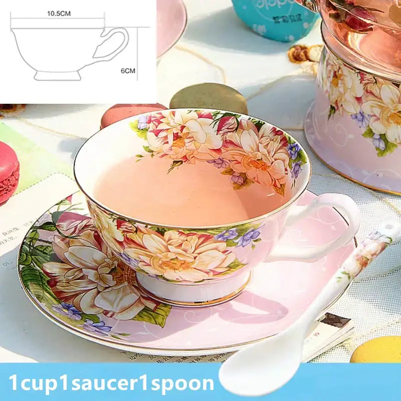 Floral pastel porcelain tea set – dining room afternoon tea cup