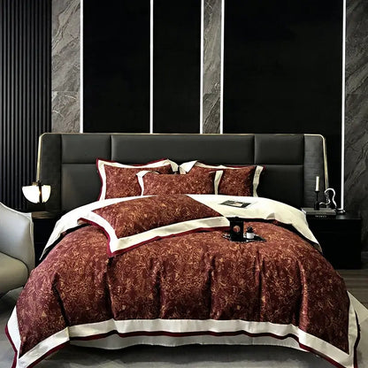 Floral pink egyptian cotton bedding set for bedroom duvet cover