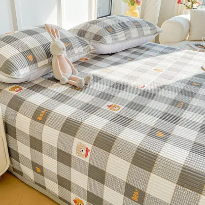 Floral pink & white cartoon small fresh bed sheets bedroom quilt