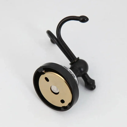 Floral white & black stainless steel bathroom towel hook