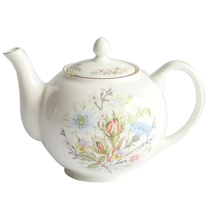 Floral white bone china tea set dining room tableware