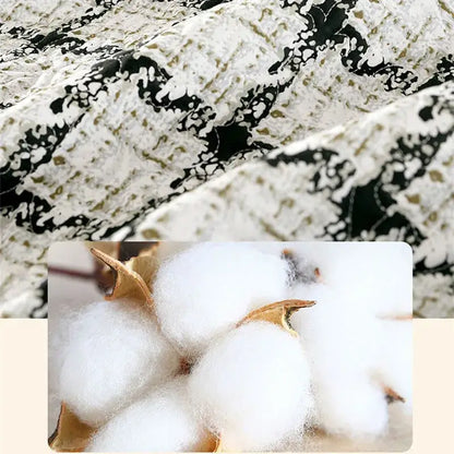 Floral white & green cotton double bedspread set bedroom decor