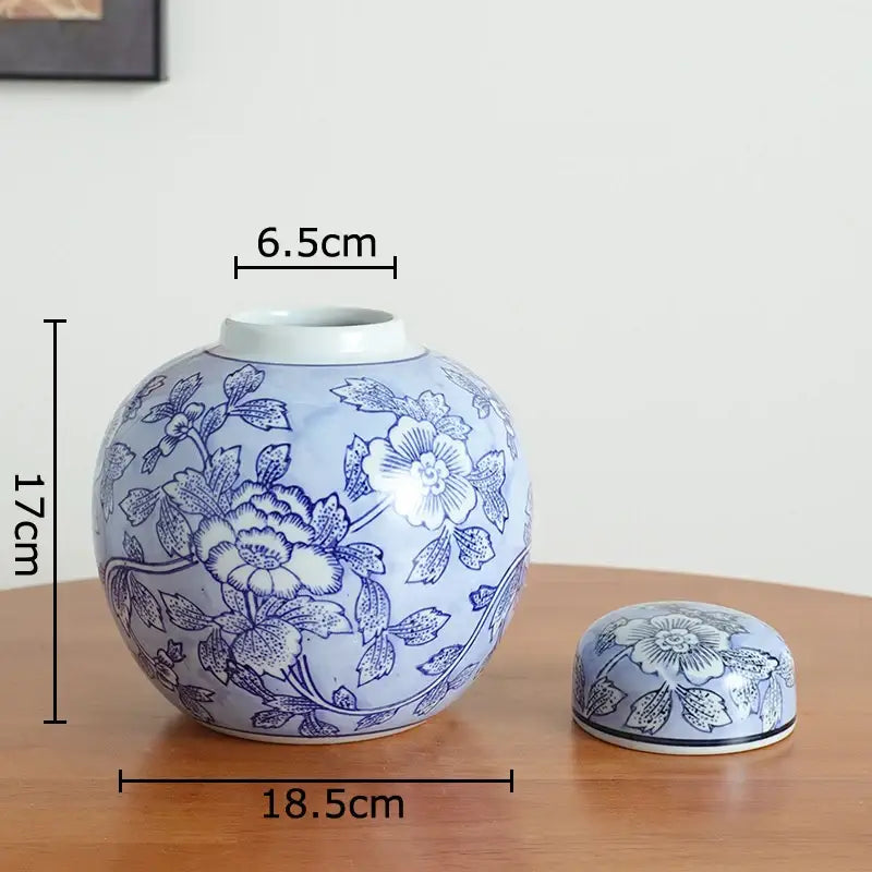 Floral yellow and white porcelain vase living room decor