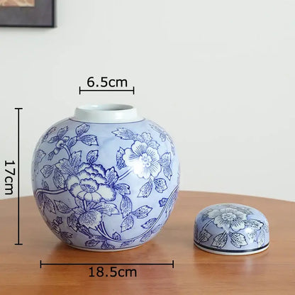 Floral yellow and white porcelain vase living room decor