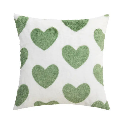 Fluffy comfort pillow cover avocado green & white living room decor