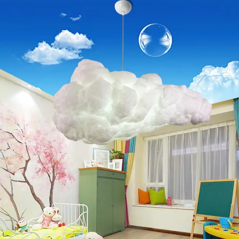 Fluffy white cloud chandelier dining room pendant light