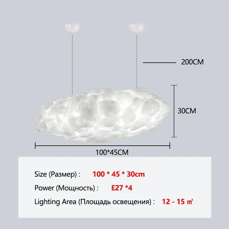 Fluffy white cloud chandelier dining room pendant light