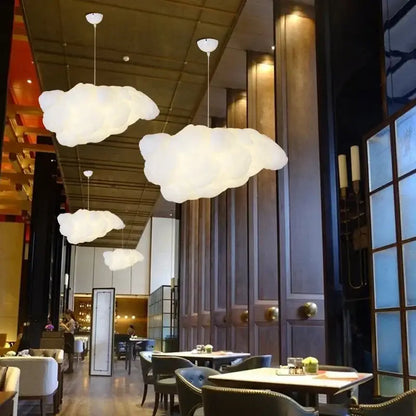 Fluffy white cloud chandelier dining room pendant light