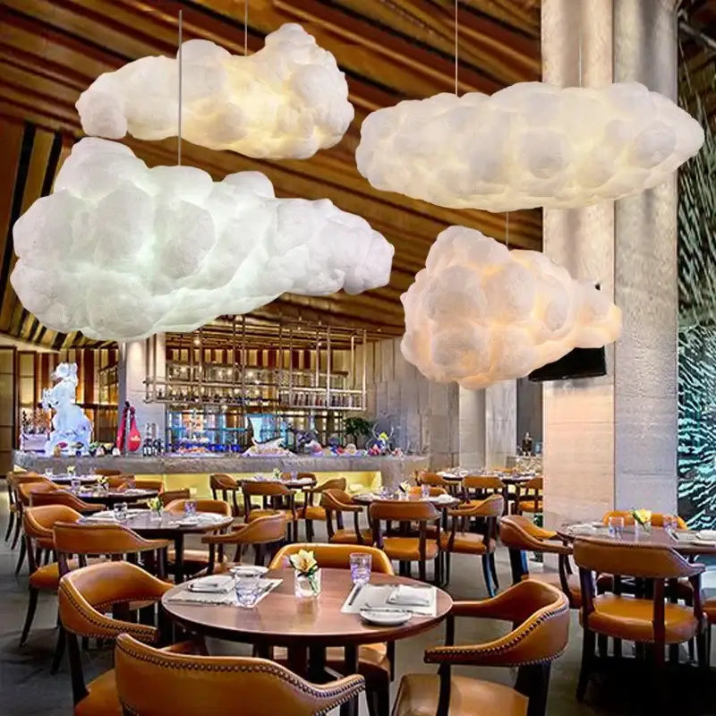 Fluffy white cloud chandelier dining room pendant light