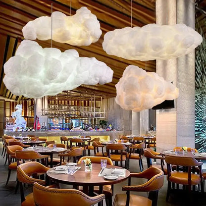 Fluffy white cloud chandelier dining room pendant light