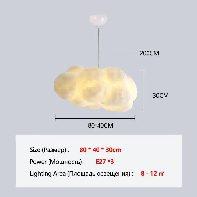 Fluffy white cloud chandelier dining room pendant light