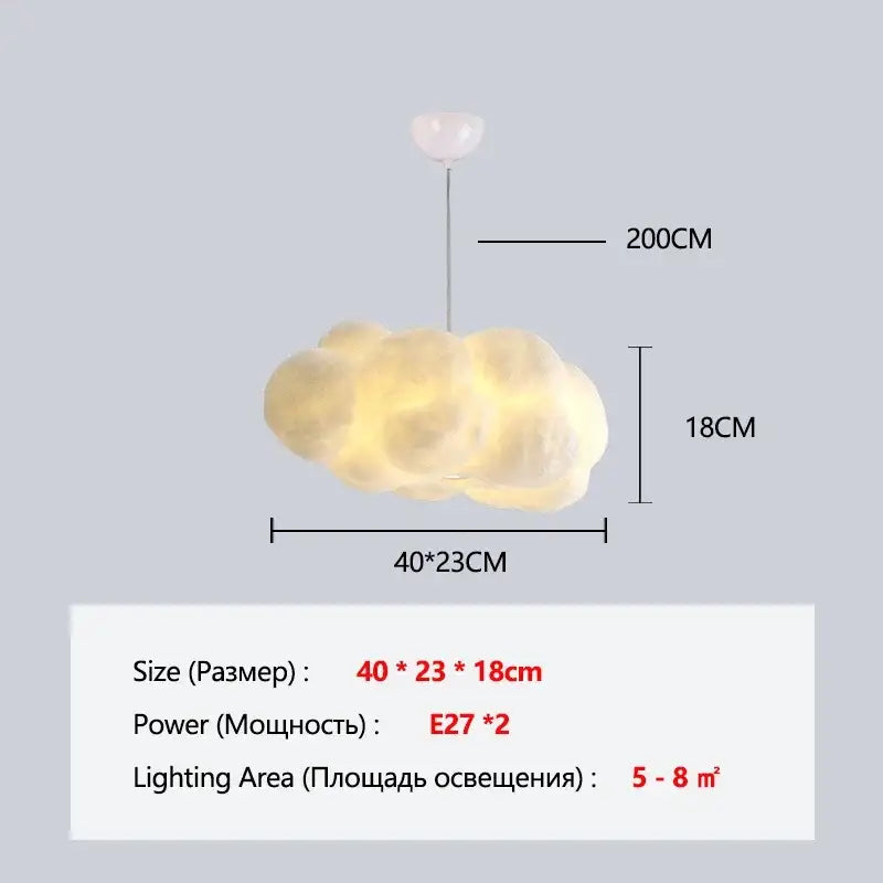 Fluffy white cloud chandelier dining room pendant light