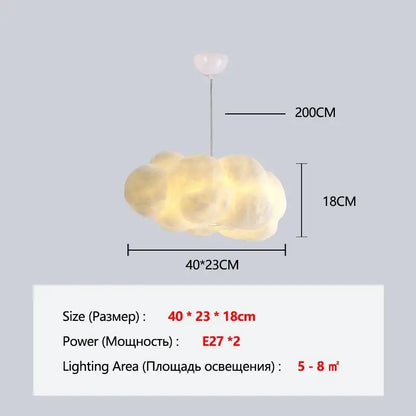 Fluffy white cloud chandelier dining room pendant light