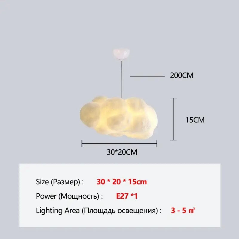 Fluffy white cloud chandelier dining room pendant light