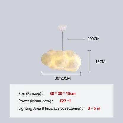 Fluffy white cloud chandelier dining room pendant light